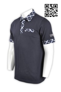 P525 check pattern tartan polo shirts POLO short sleeved check shape polo shirt supplier company